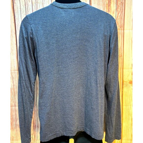 Travis Mathew Mens Blue Striped Henley Shirt Small - Picture 2 of 7